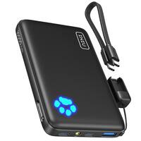 INIU - Portable Charger, Compact 10000mAh PD 22.5W Power Bank for iPhone, Samsung etc - Black - Front_Zoom