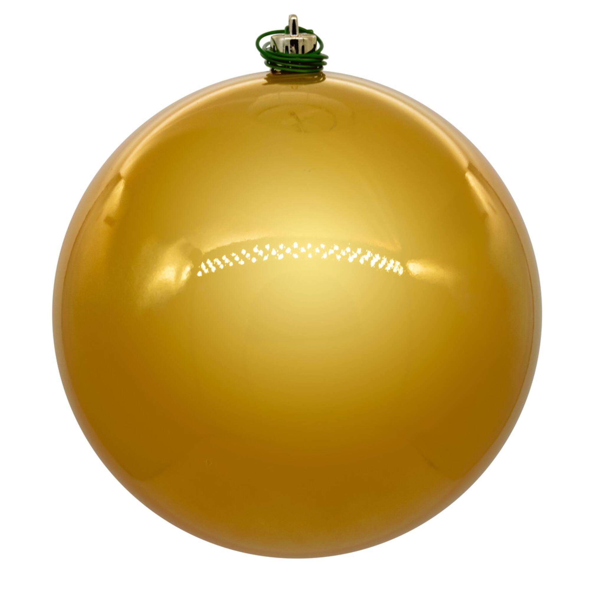 Front. Vickerman - Vickerman 3" Honey Gold Pearl UV Drilled Ball Ornament 12 per Bag - Honey Gold.