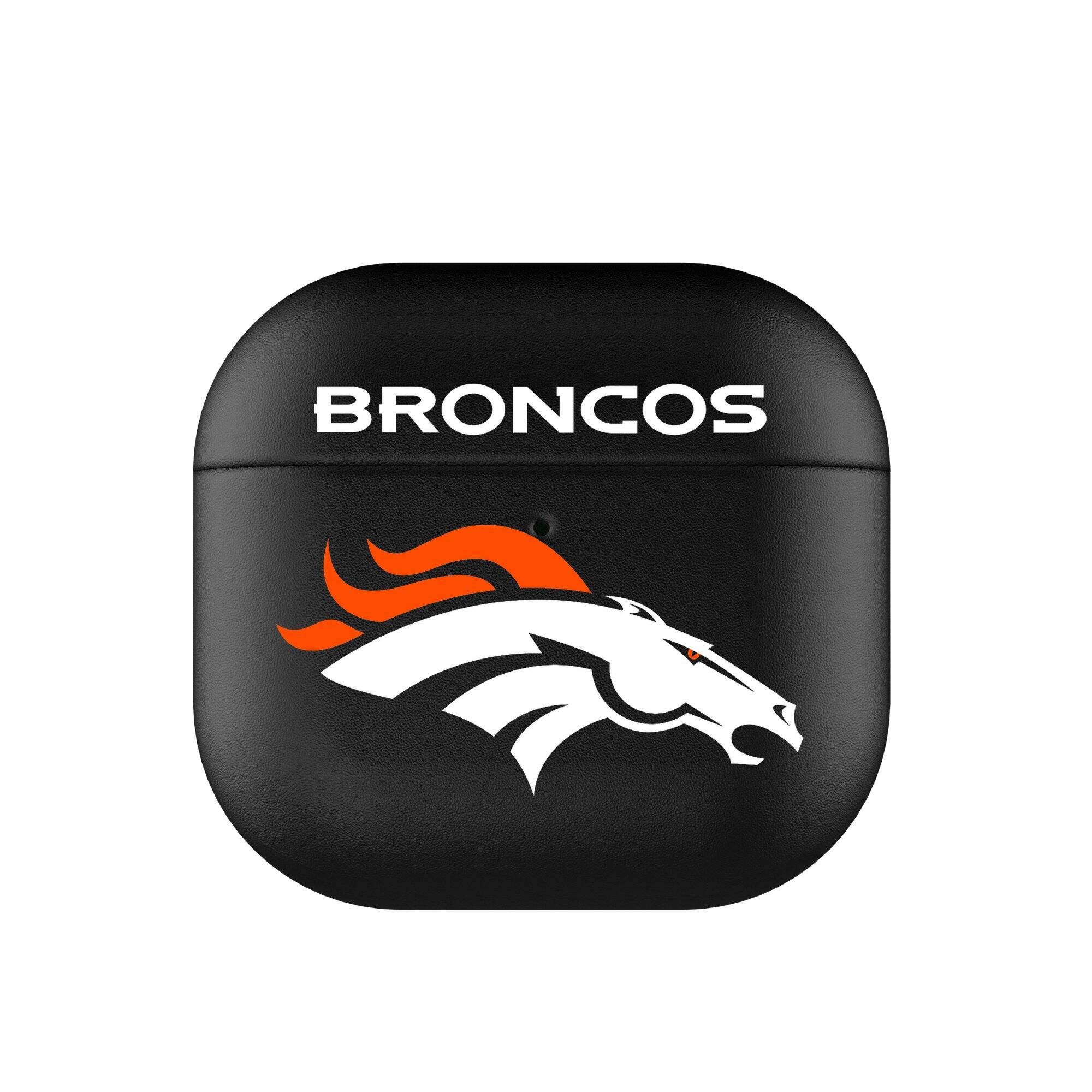 Front. Keyscaper - Denver Broncos Insignia AirPods 4th Generation Case Cover - No Size - Black.