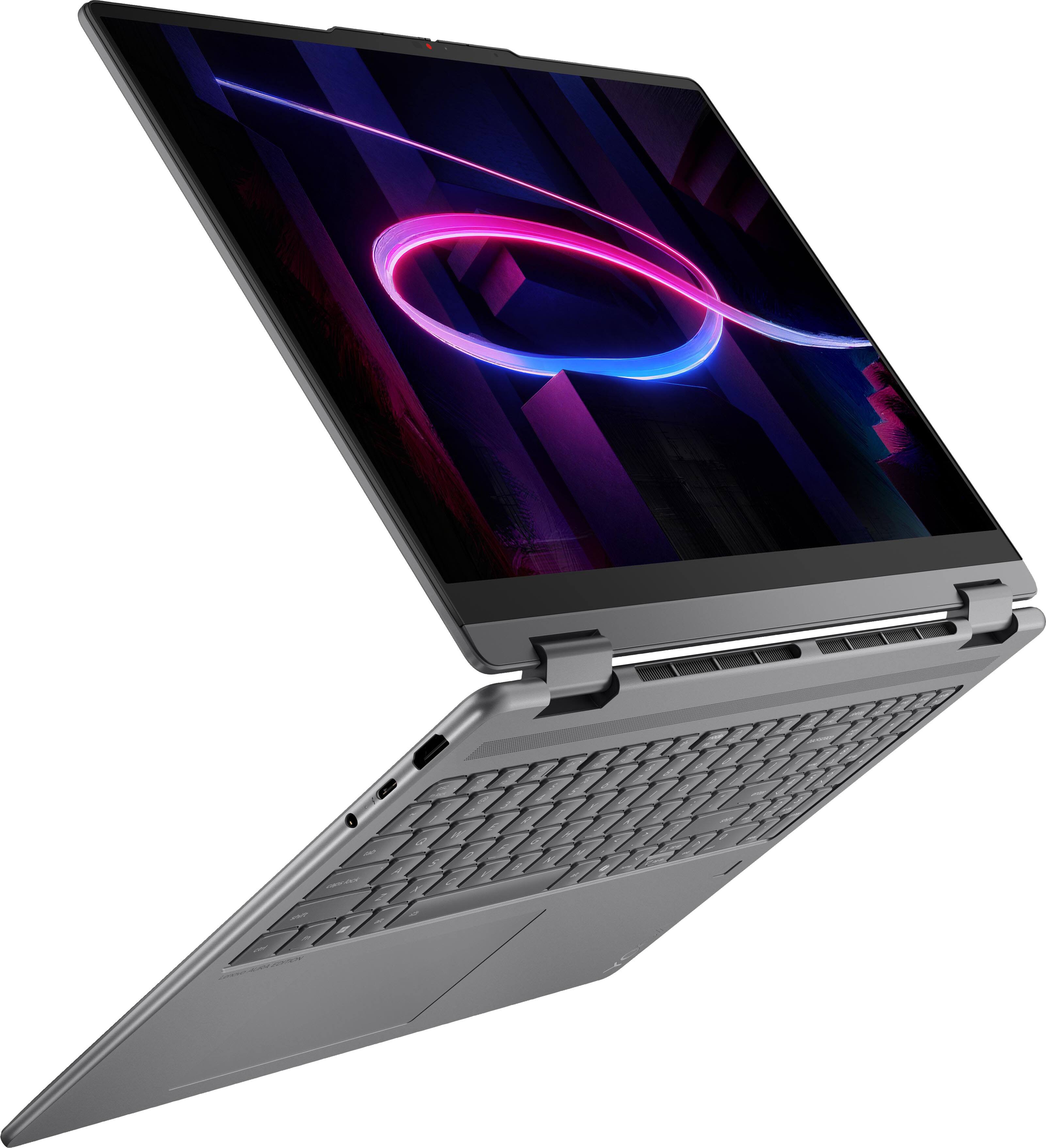 Alt View 8. Lenovo - Yoga 7i 2-in-1 16" 2K OLED Touchscreen Laptop - Intel Core Ultra 5 Processor 322 2026 - 8GB Memory - 512GB Storage - Luna Grey.