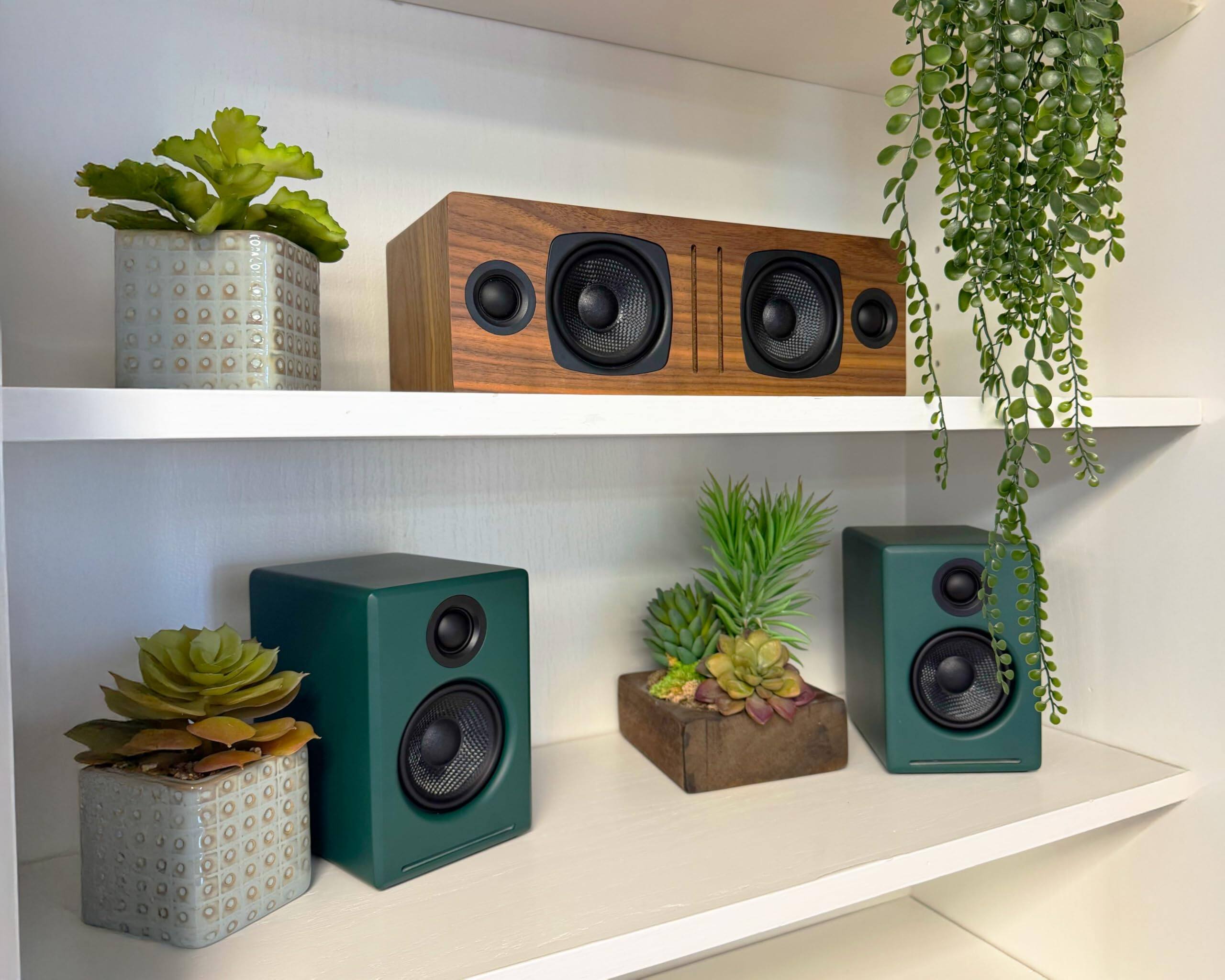 Alt View 1. Audioengine - A2+ Next Gen Home Music System w/ Bluetooth aptX-HD - Matte Green.