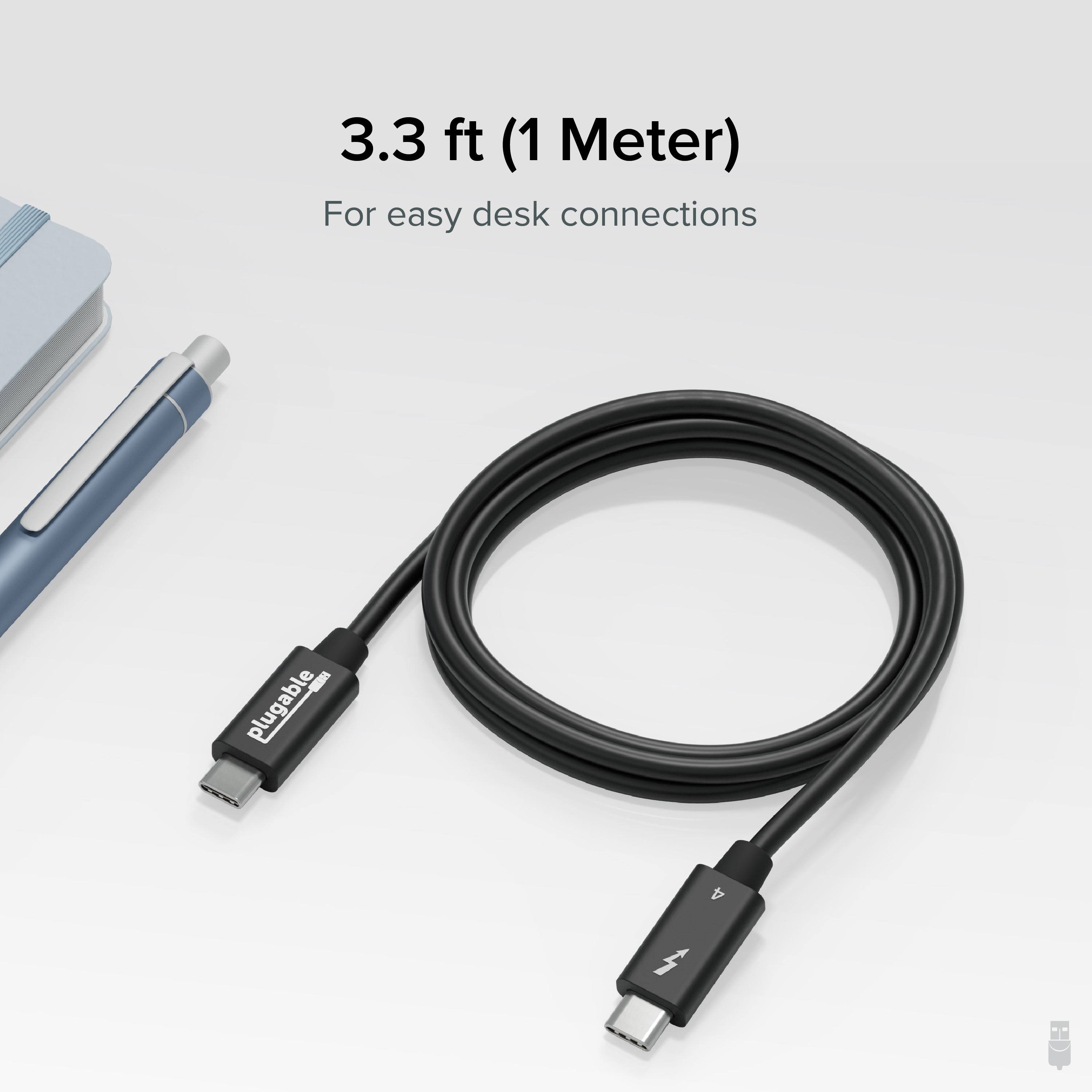 3.3 ft (1 Meter) For easy desk connections Plugable