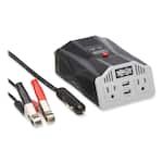 Tripp Lite - PV400USB PowerVerter 400 W 3.1 A Ultra-Compact Car Inverter with Two AC Outlets/Two USB Ports - Silver