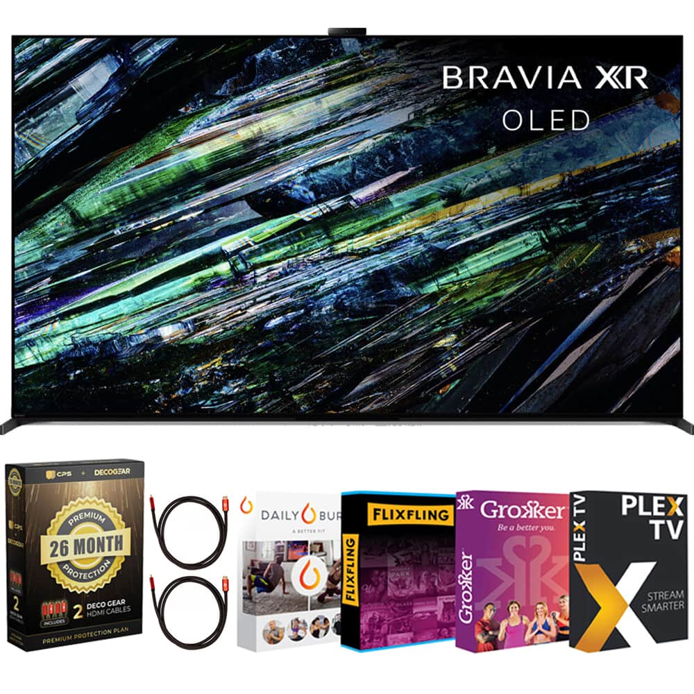 Sony - 77" BRAVIA XR A95L Series QD-OLED 4K HDR Smart TV (2023) with 26 Month Potection Plan Bundle w/ Movies Streaming