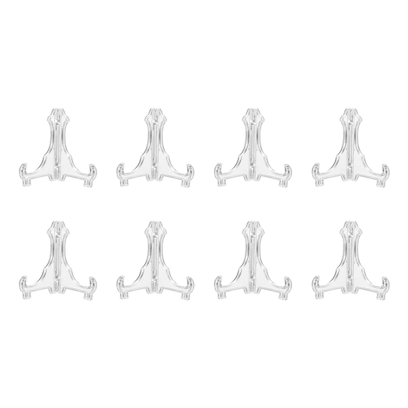 Unique Bargains - 8pcs Acrylic Easels Plate Stands 2.24 Inch Folding Display Holder for Frames Pictures Magazines - Clear