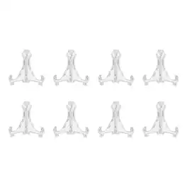 Unique Bargains - 8pcs Acrylic Easels Plate Stands 2.24 Inch Folding Display Holder for Frames Pictures Magazines - Clear