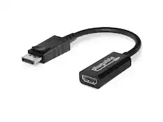 Front. Plugable Technologies - Plugable DP to HDMI Adapter - 4K 60Hz, HDMI 2.0, Ultra-HD Streaming - Black.