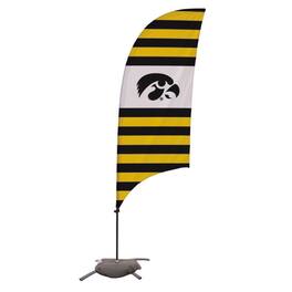 Victory Corps - Iowa Hawkeyes 7.5' Stripe Razor Feather Stake Flag with Base - Multicolor