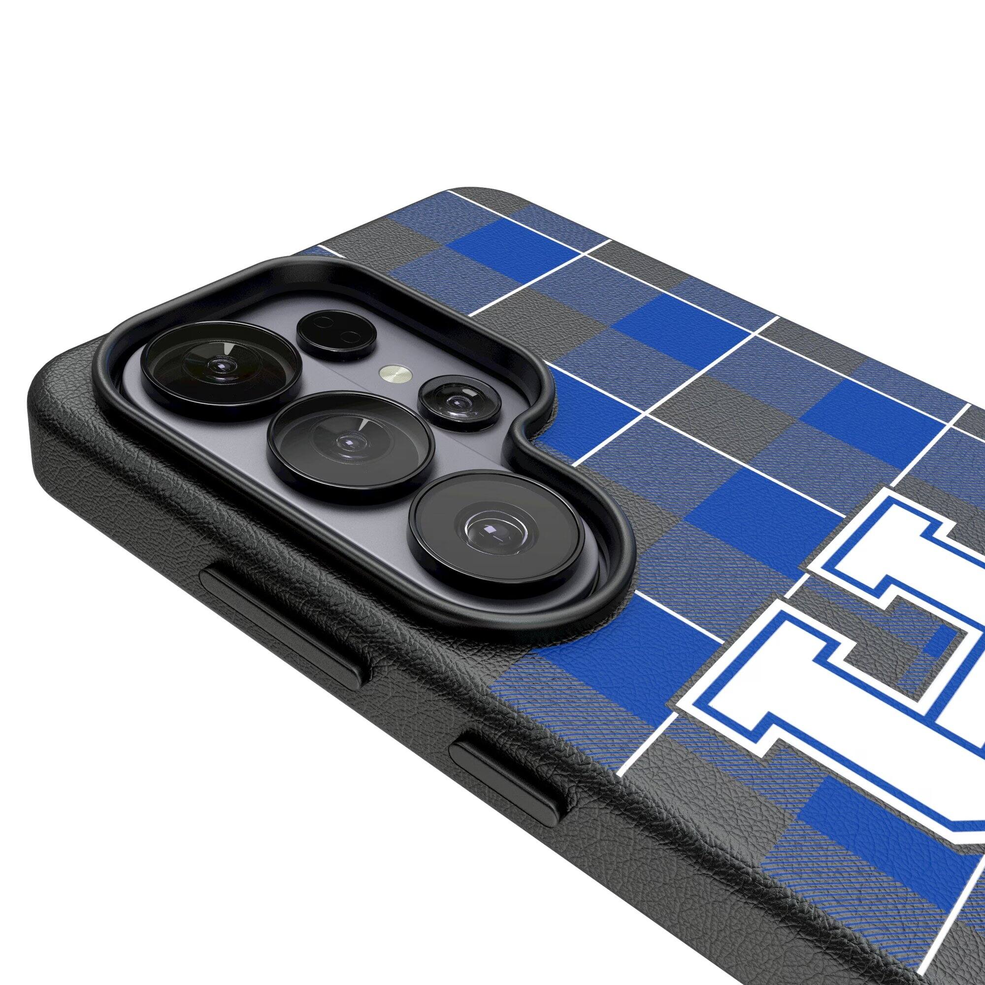 Alt View 2. Keyscaper - Kentucky Wildcats Plaid Galaxy Magnetic Bump Case - S25 Plus - Black.