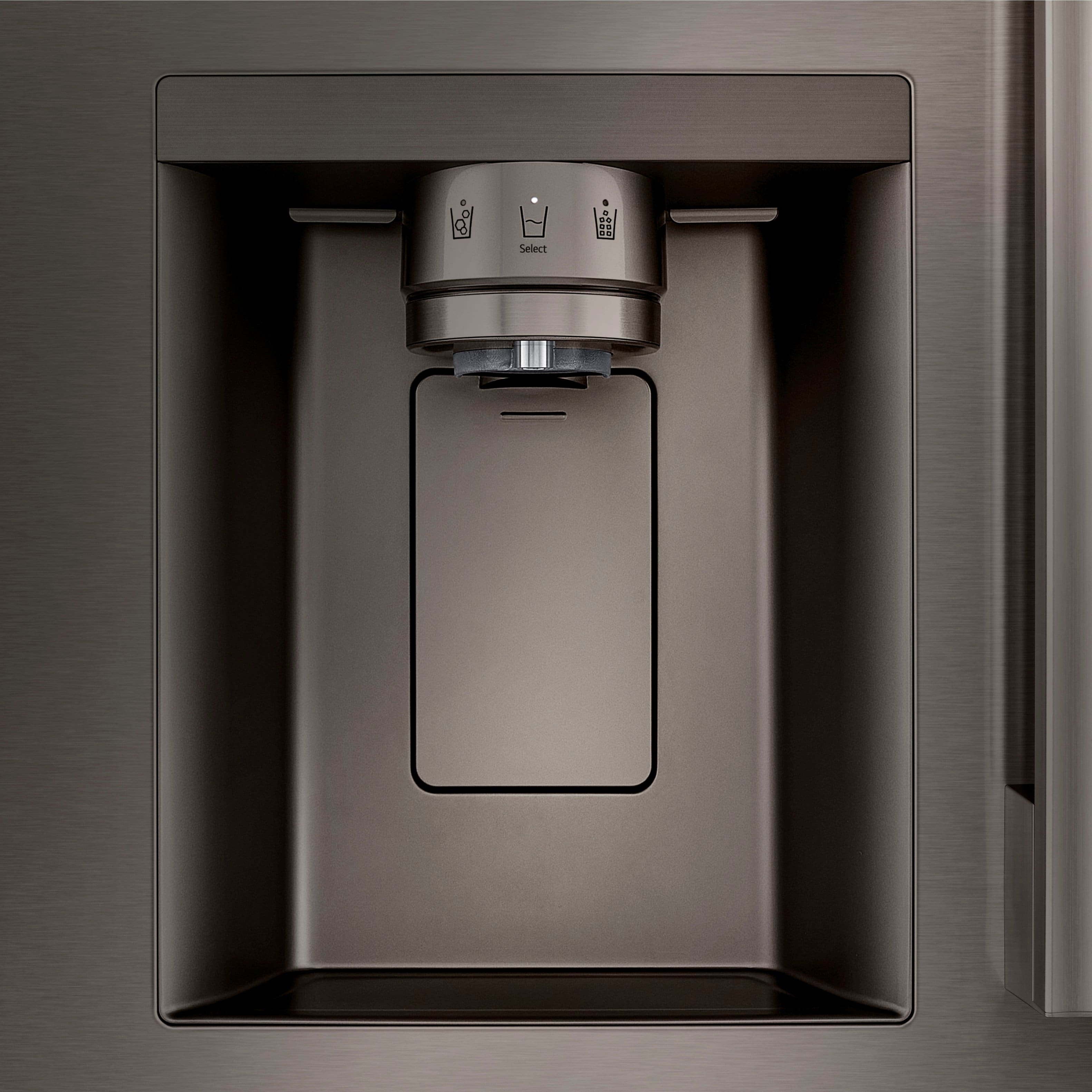 Alt View 7. LG - Standard-Depth MAX 24.5 Cu. Ft. Smart French Door Refrigerator with Dual Ice - PrintProof Black Stainless Steel.