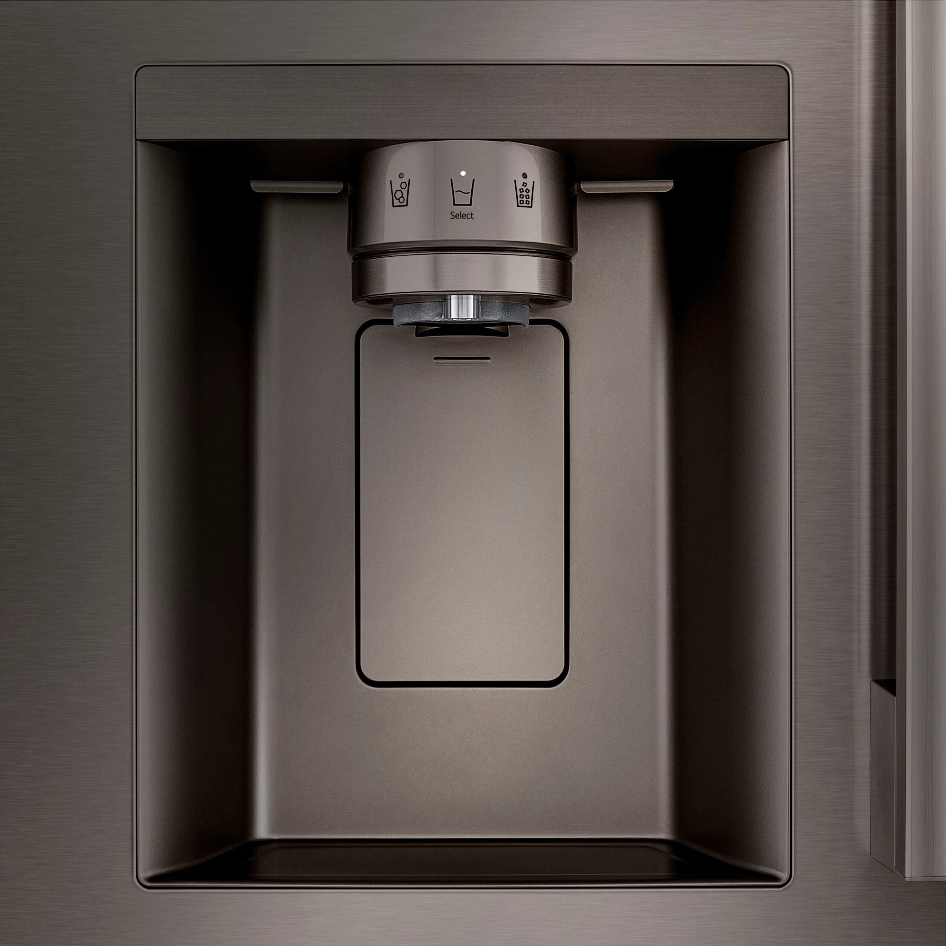 Alt View 7. LG - Standard-Depth MAX 24.5 Cu. Ft. Smart French Door Refrigerator with Dual Ice - PrintProof Black Stainless Steel.