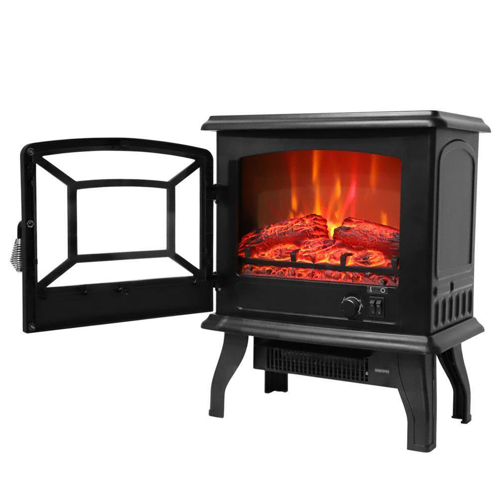 Alt View 5. Winado - 23" 1400W Indoor Electric Fireplace Fake Log Insert LED Glowing Heating - Black.