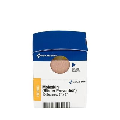 FIRST AID ONLY  
Moleskin FAE-6013 (Blister Prevention)  
10 Squares, 2" x 2"  
Lift and Remove