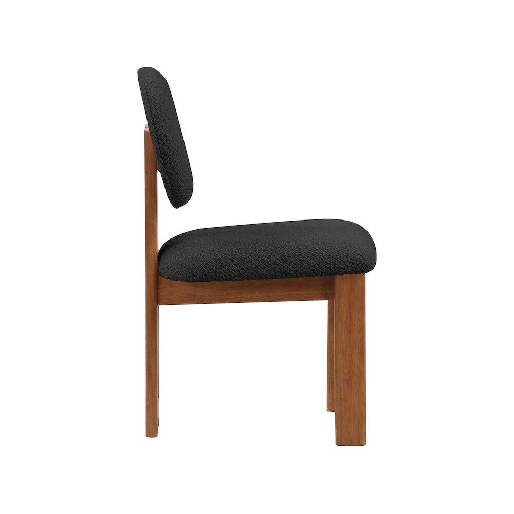 Alt View 3. Meridian Furniture - Napa Black Boucle Fabric Dining Chair, Set of 2 - Black.