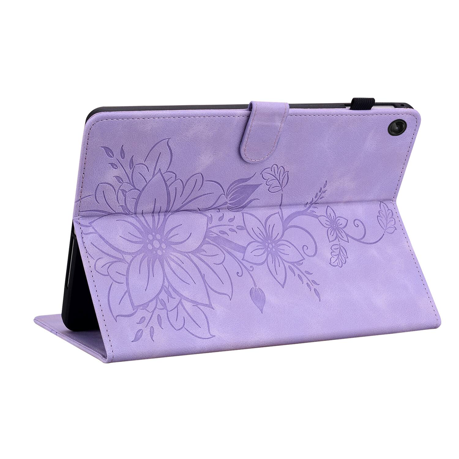 Alt View 1. Dteck - Case for Lenovo Tab M10 Plus (3rd Gen) 10.6-inch 2022 with Card Holder Kickstand,Embossed Pattern PU Leather Flip Cover - Purple.