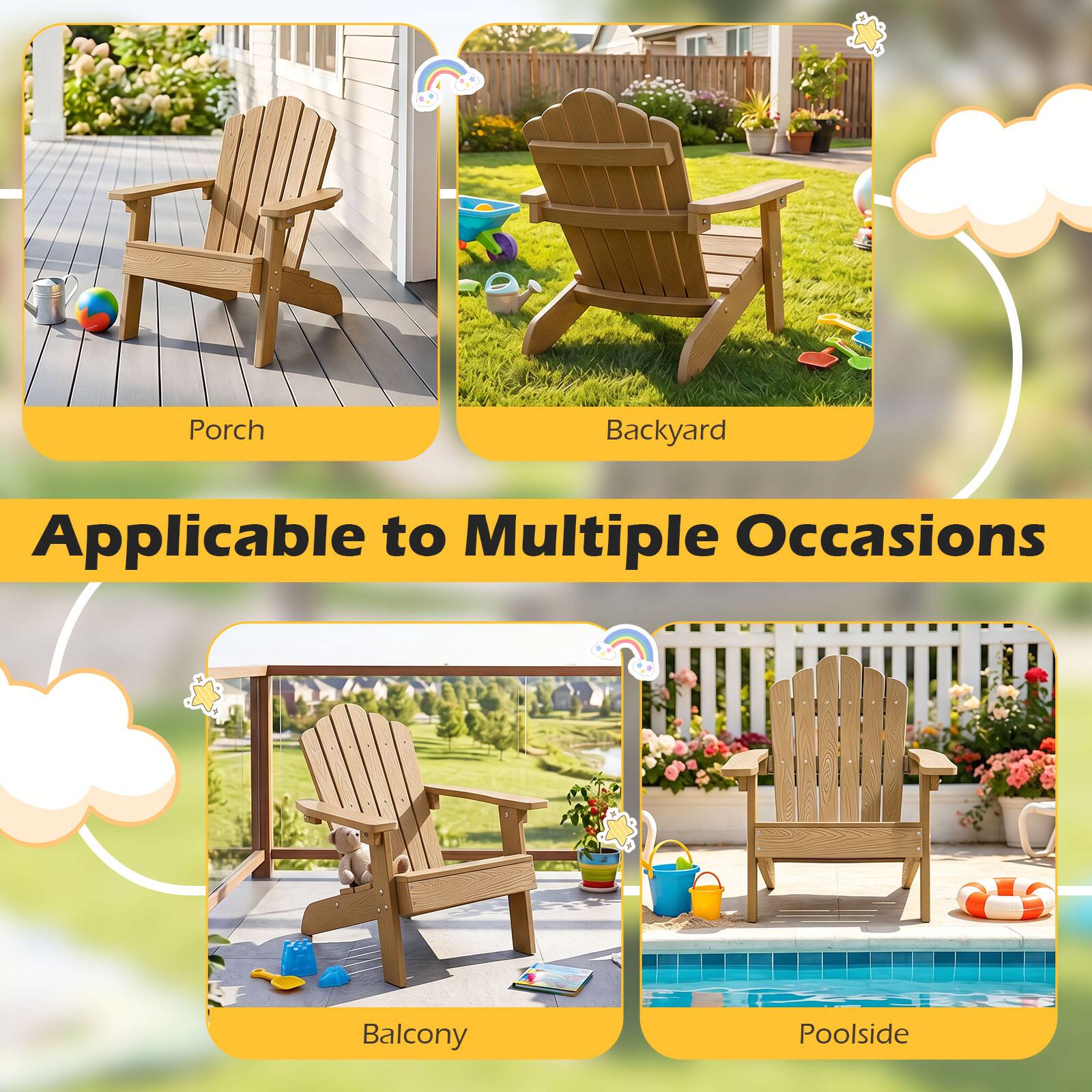 Porch Backyard Applicable to Multiple Occasions Balcony Poolside