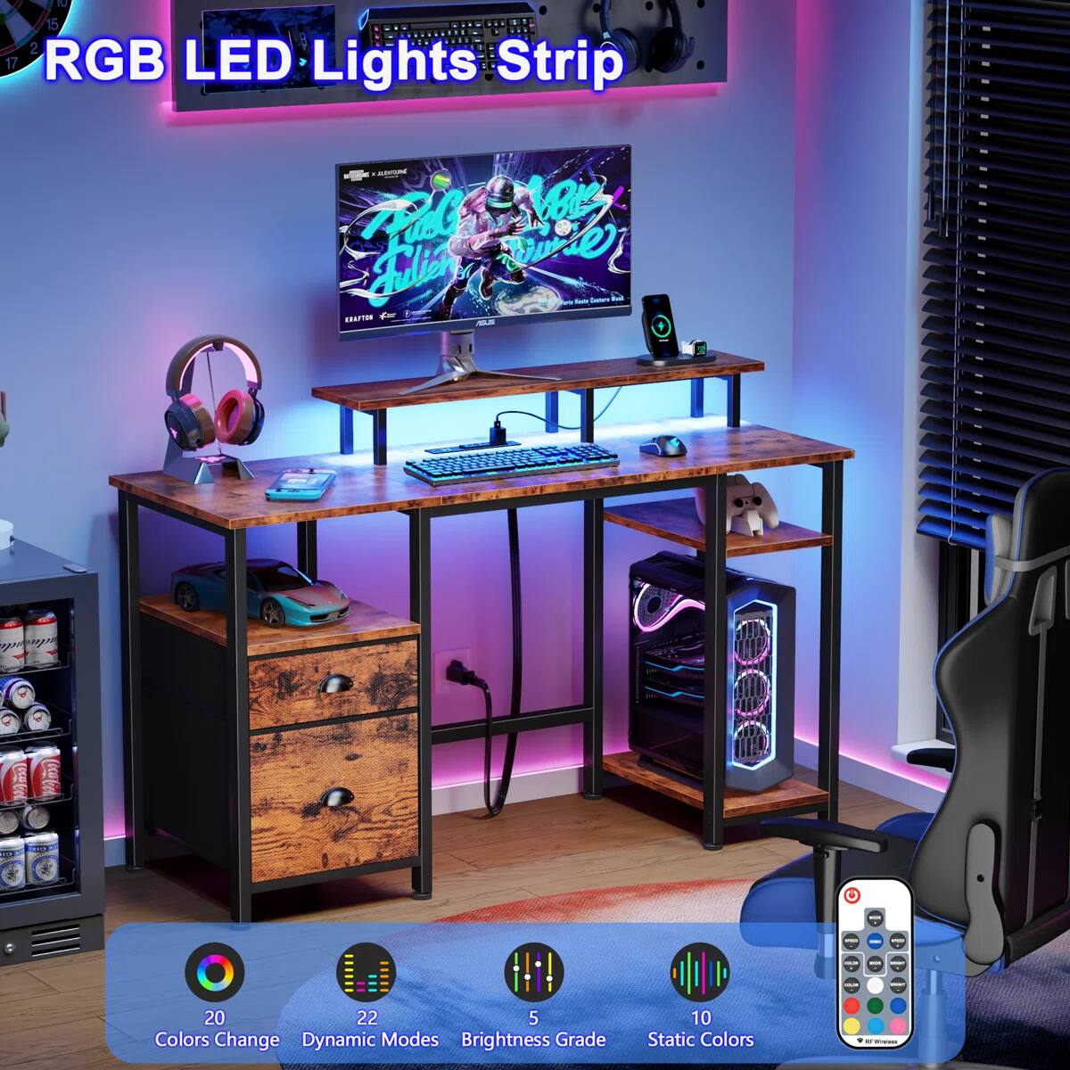 TU 15 2 1 RGB LED Lights Strip Re BC Fulian - 1 u EELT E ago I Cocacol TE - 20 22 5 Colors Change Dynamic Modes Brightness Grade 10 Static Colors