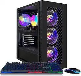 STGAubron - Gaming PC Computer Desktop, Intel Core I7 8th Gen up to 4.1Ghz, Radeon RX 5700 8G, 16G DDR4, 512G SSD, Win11H - Black