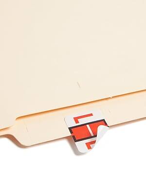 Alt View 1. Smead - BCCR Color Coded Alphabetic L File Folder Labels, Dark Orange, 500/Roll - Orange.