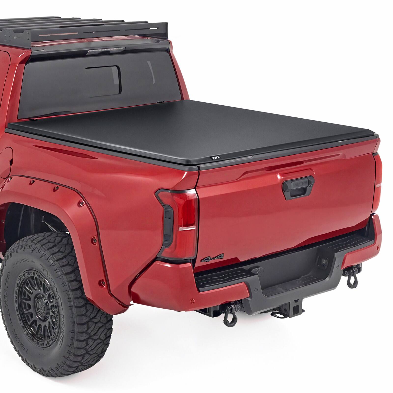 Front. VEVOR - Soft Roll-Up Truck Bed Tonneau Cover, Compatible with 2024-2025 Toyota Tacoma (Excl. Trail Edition) - Black.