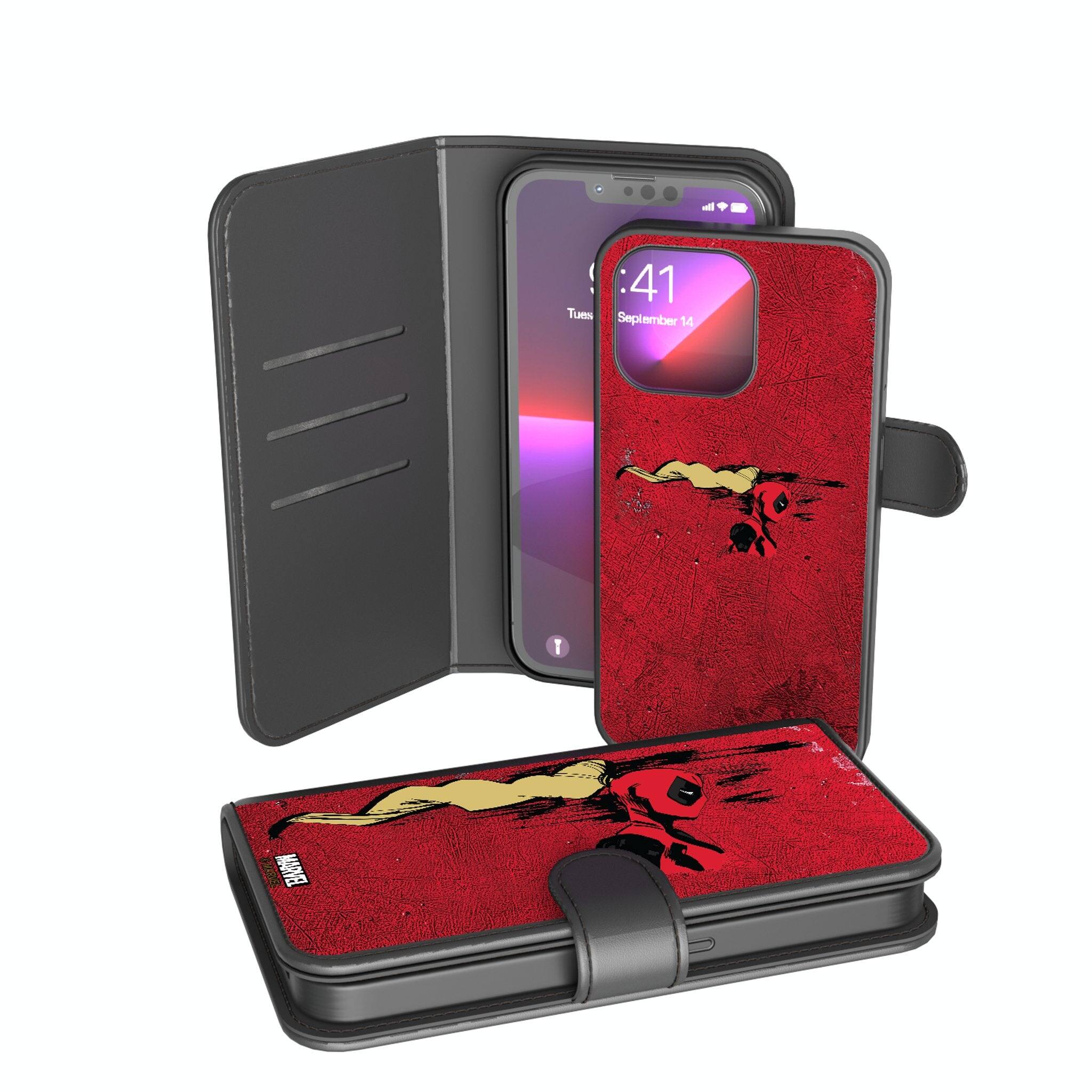 Keyscaper - Marvel Badge Wallet Phone Case - Apple iPhone 15 Plus - Ladypool 1