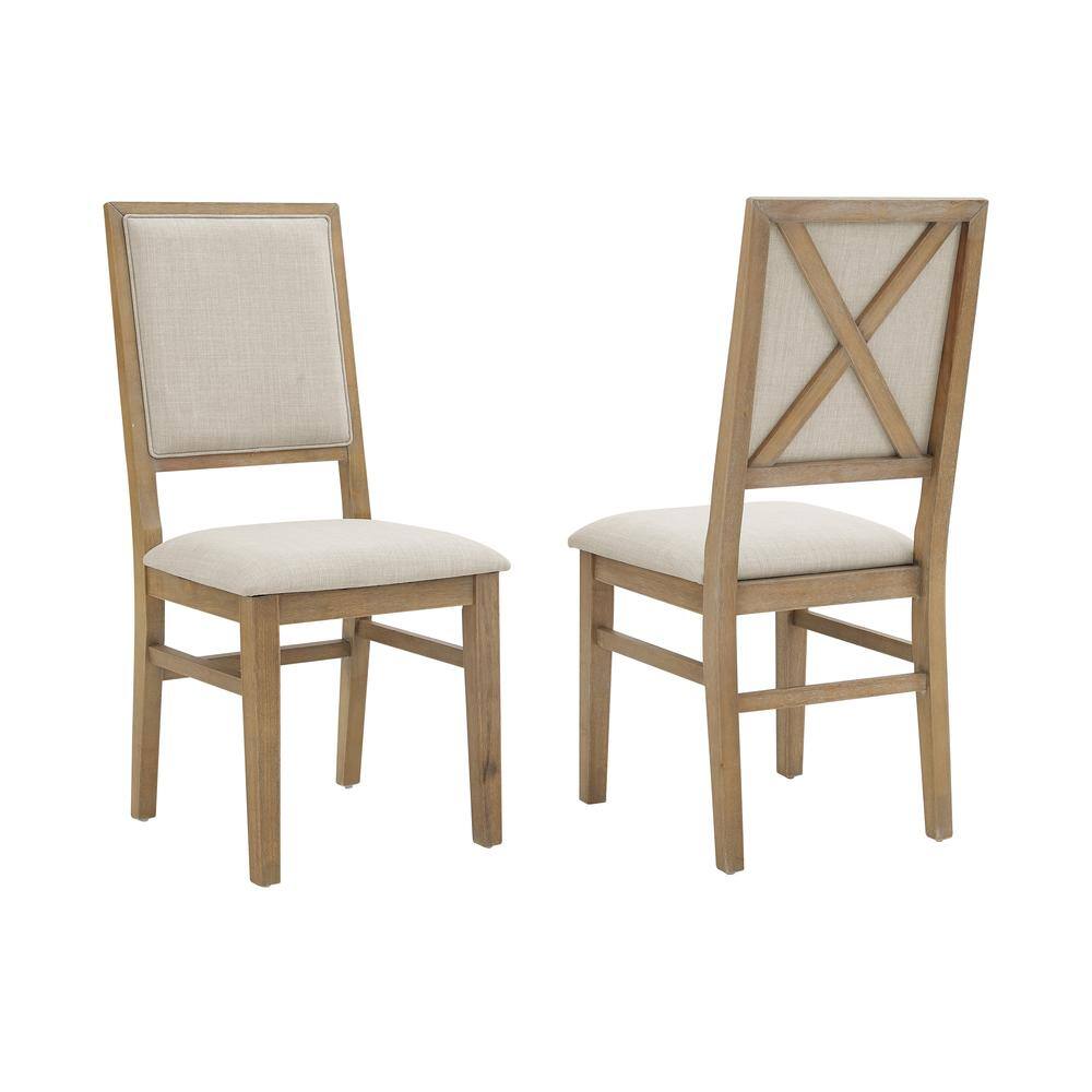 Front. Crosley Furniture - Joanna 2-Piece Upholstered Back Dining Chair Set - Brown.