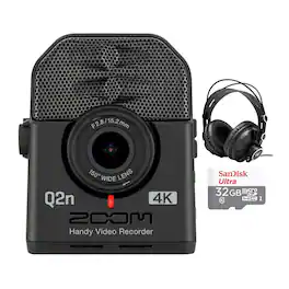 Zoom - Q2n-4K Handy Video Recorder Bundle with Headphones and 32GB microSDHC Card