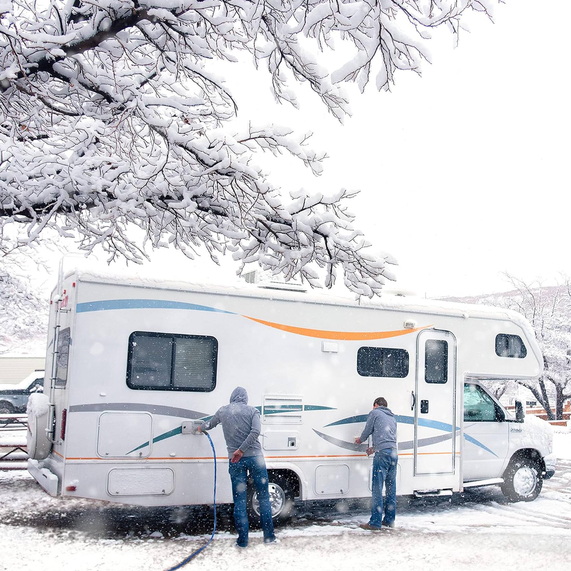 Alt View 7. Camco - Camco Heated 50 Foot RV Drinking Water Hose, Freeze Regulator Down to -40F, Blue.