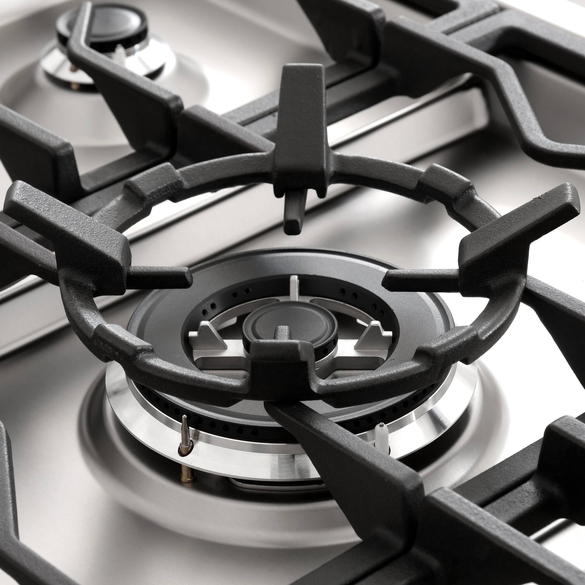 Alt View 6. COSMO - COS-965AGFC 36 in. Nebula Collection 3.8 cu. ft. Gas Range, 5 Burners, Rapid Convection Oven, Cast Iron Grates - Stainless Steel.