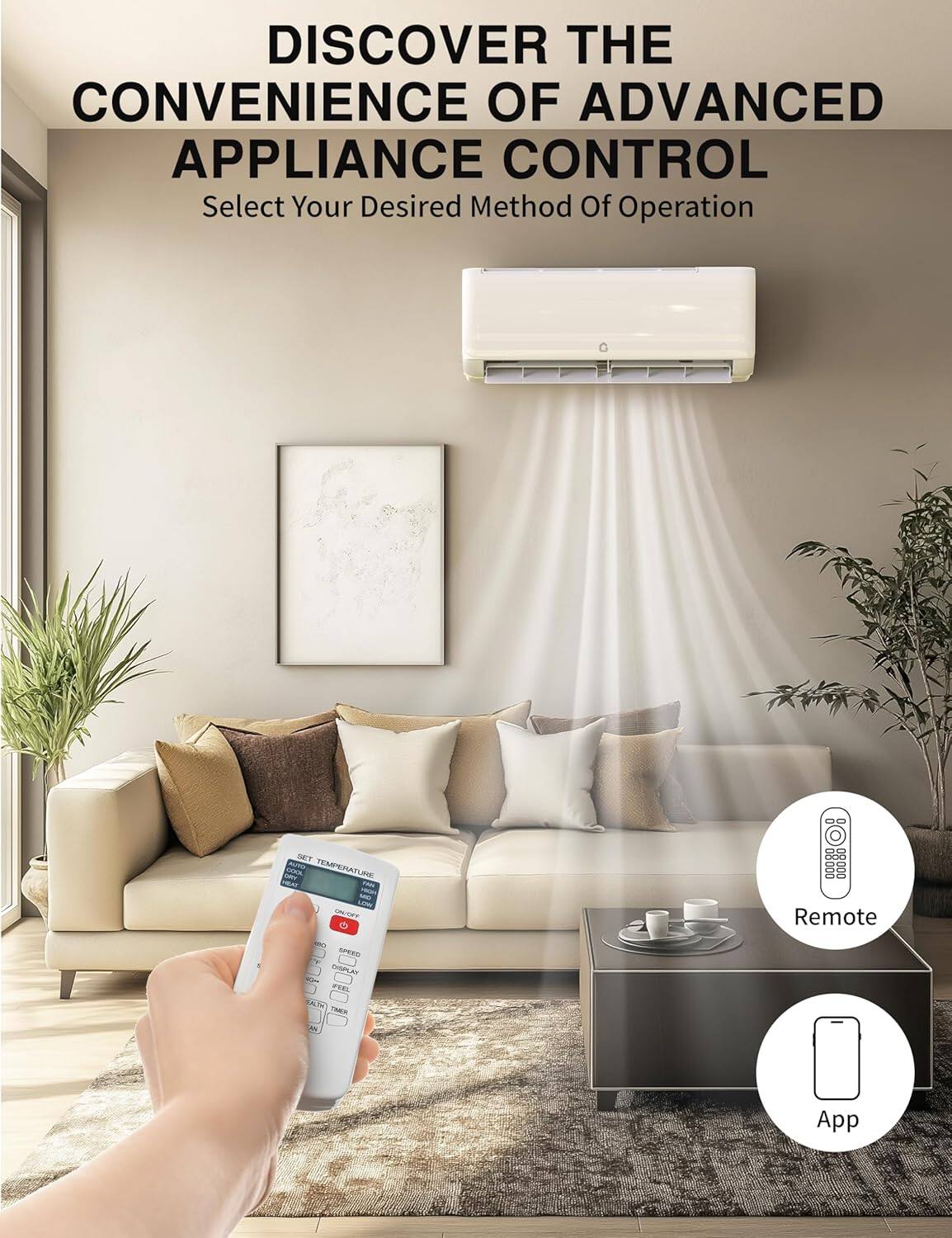 DISCOVER THE CONVENIENCE OF ADVANCED APPLIANCE CONTROL

Select Your Desired Method Of Operation

Remote

App