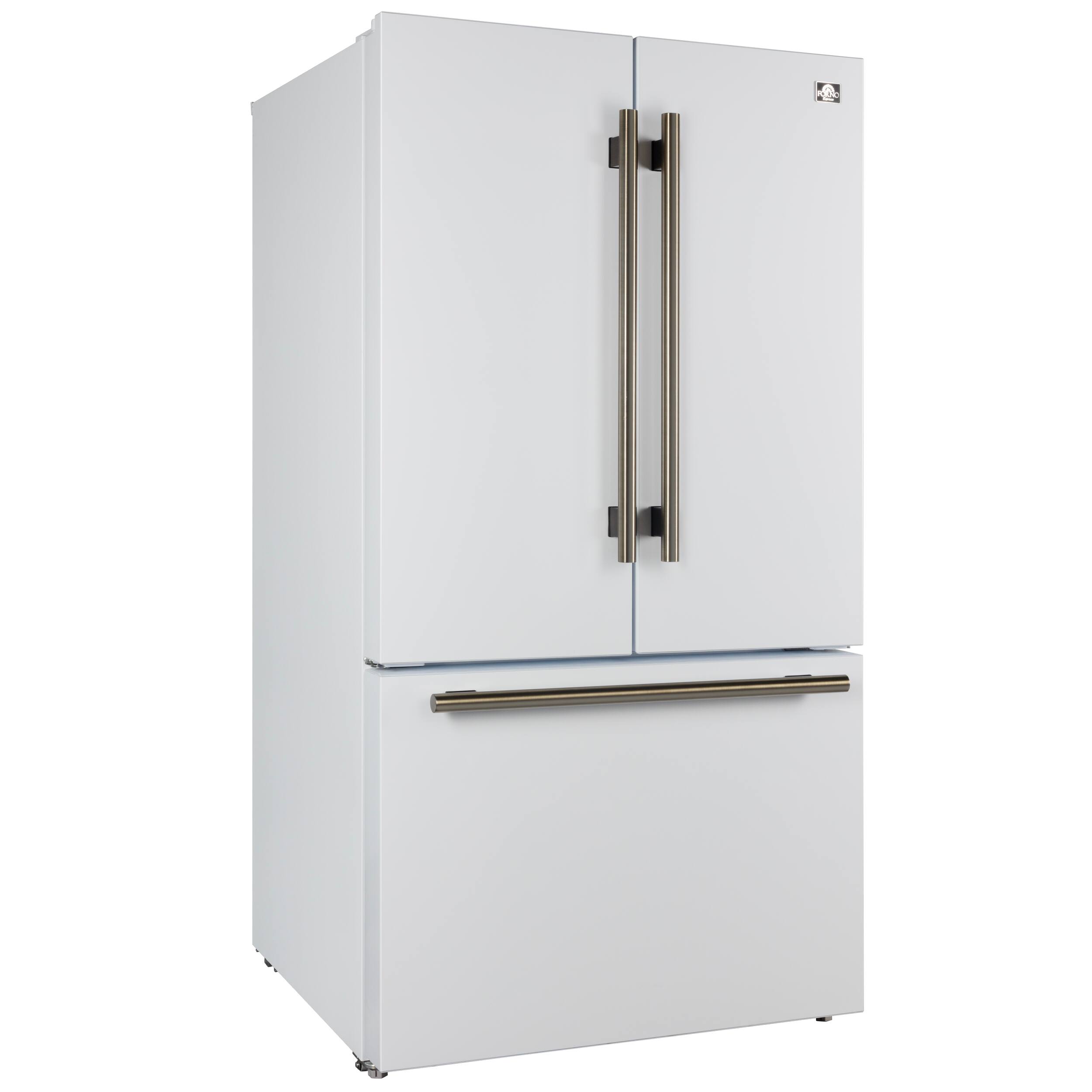 Left. Forno Appliances - Rivello 27.4 Cu. Ft. French Door Refrigerator with Internal Water Dispenser - White.