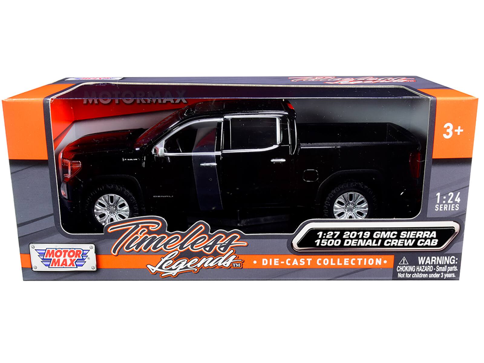 MM MOTORMAX PI  
3+  
DOURL  
1:24 SERIES  
Timeless Legends  
1:27 2019 GMC SIERRA 1500 DENALI CREW CAB  
MOTOR MAX DIE-CAST COLLECTION  
WARNING: TM CHOKING HAZARD  
Small parts. Not for children under 3 years.