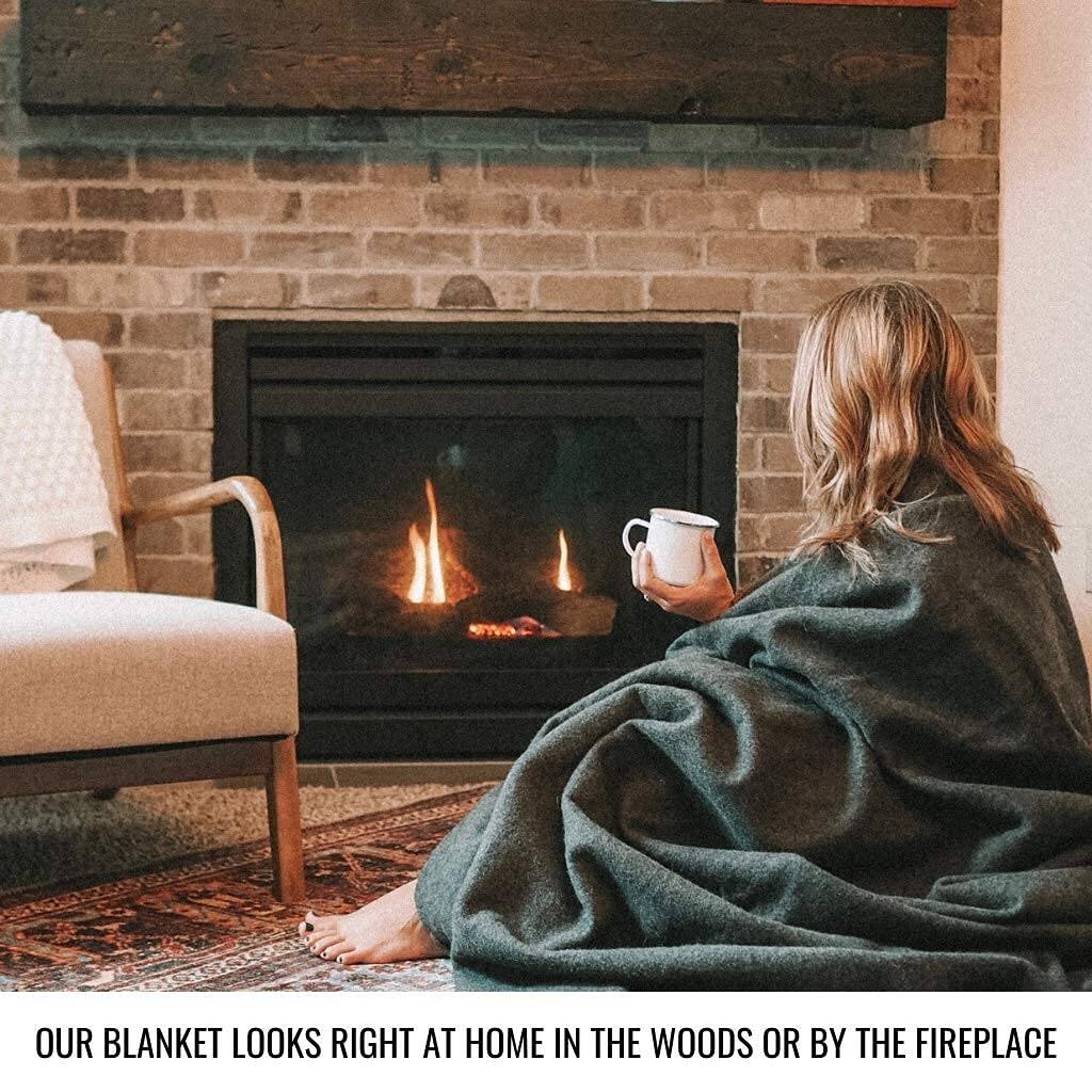OUR BLANKET LOOKS RIGHT AT HOME IN THE WOODS OR BY THE FIREPLACE