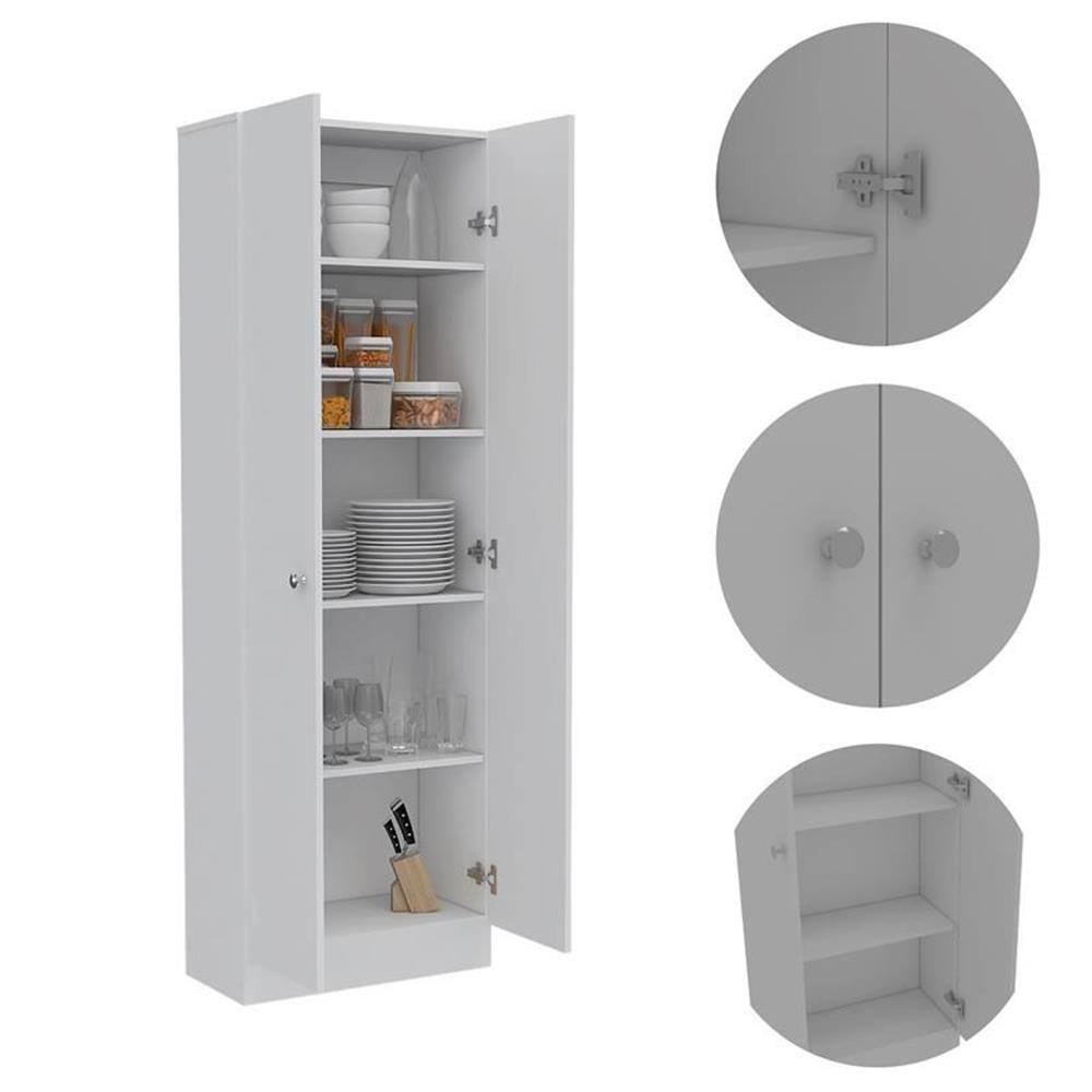 Alt View 2. Acme Furniture - Multi Storage Engineered Wood Pantry Cabinet 71.1" H - White.