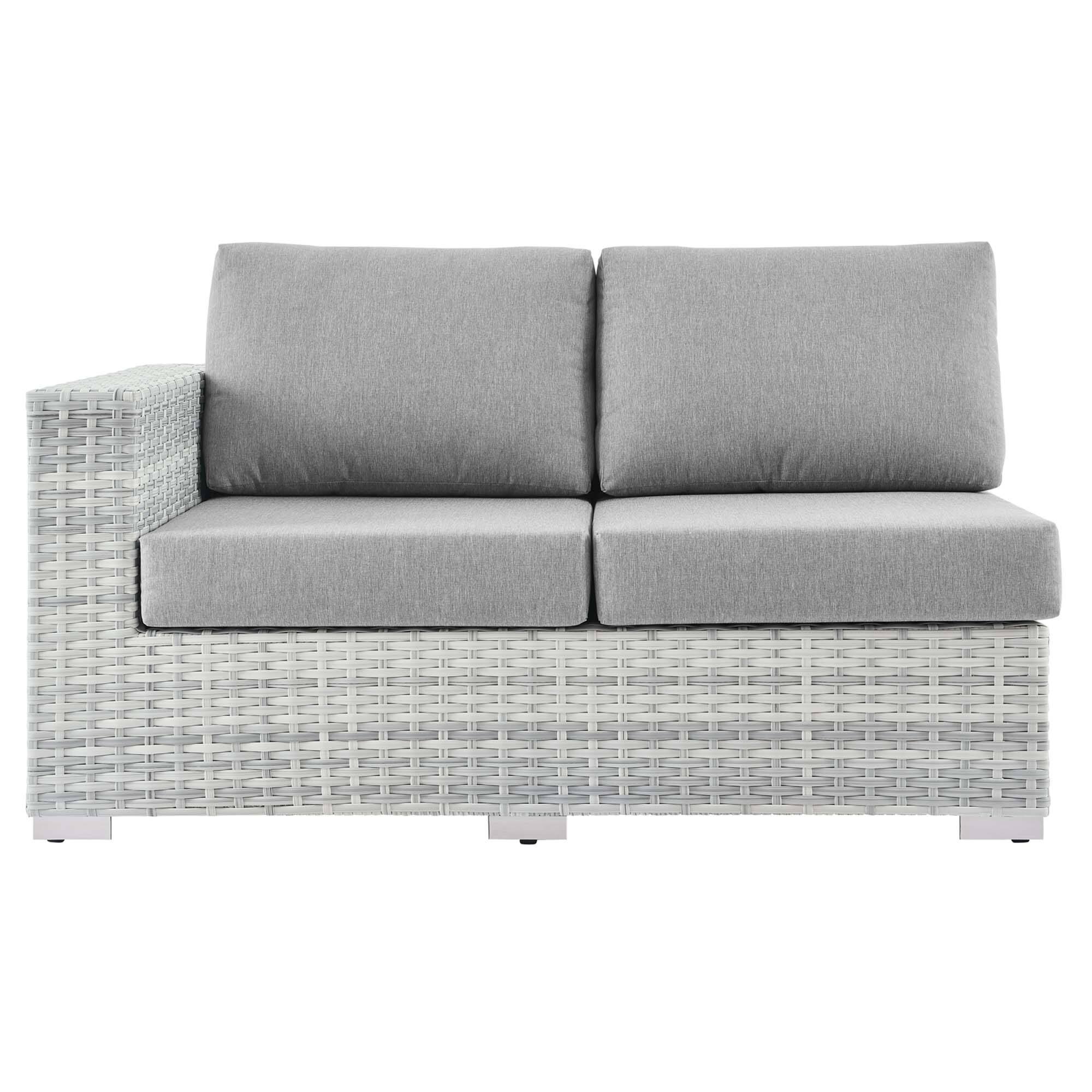 Alt View 3. Modway - Convene Outdoor Patio Left-Arm Loveseat by Modway - Light Gray Gray.