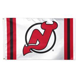 WinCraft - New Jersey Devils 3' x 5' Vertical Stripe Deluxe Single-Sided Flag - White