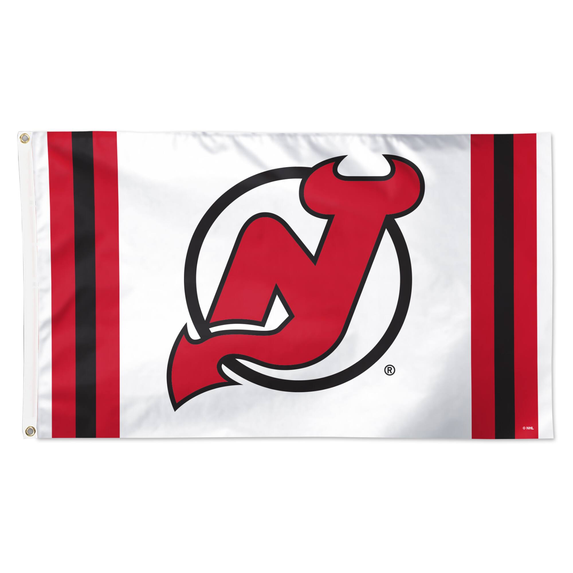 Front. WinCraft - New Jersey Devils 3' x 5' Vertical Stripe Deluxe Single-Sided Flag - White.