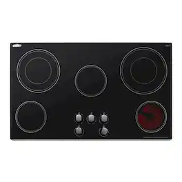 SUMMIT - 36" Wide 208-240V 5-Burner Radiant Cooktop - Black