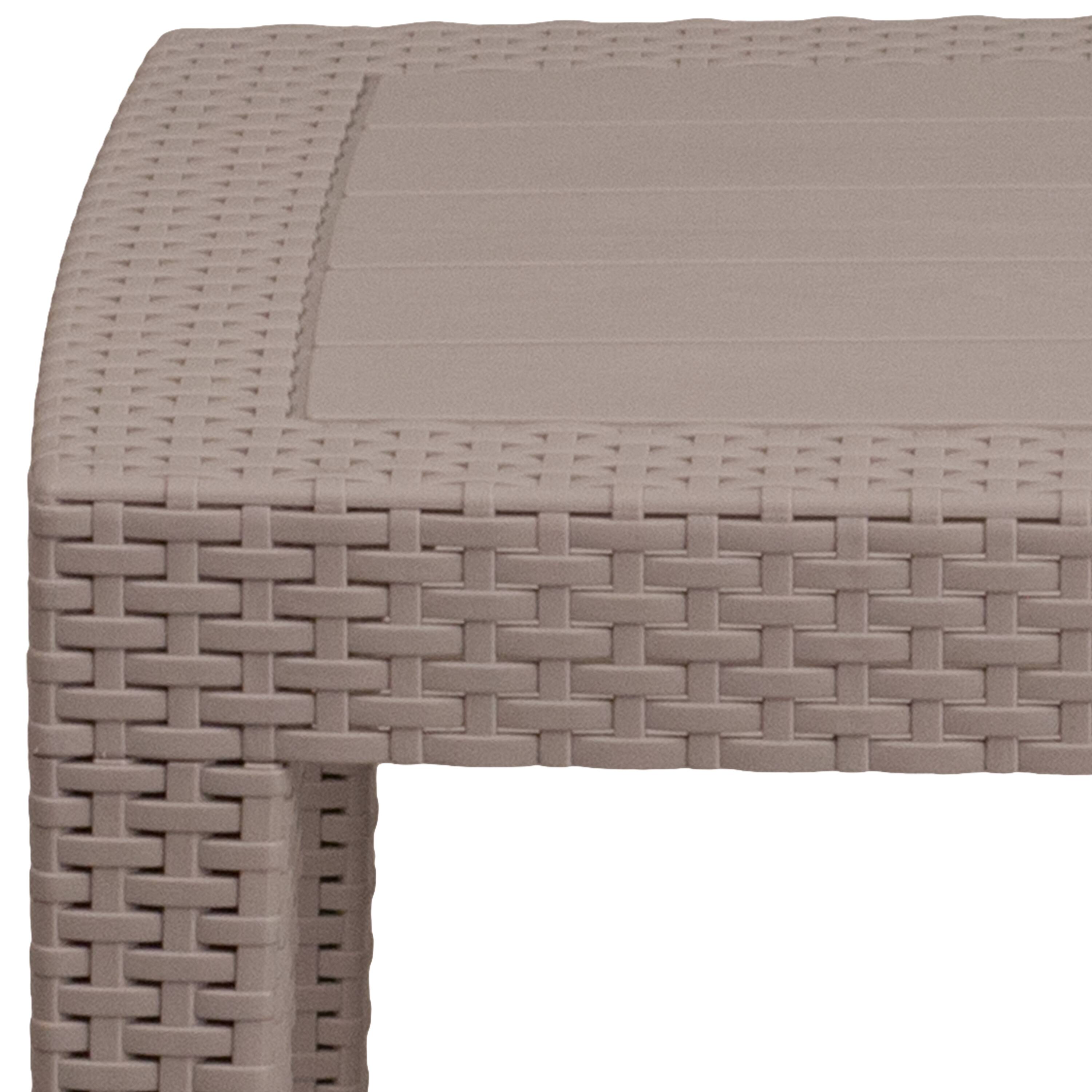 Alt View 8. Emma + Oliver - Outdoor Rattan Coffee Table - Light Gray.