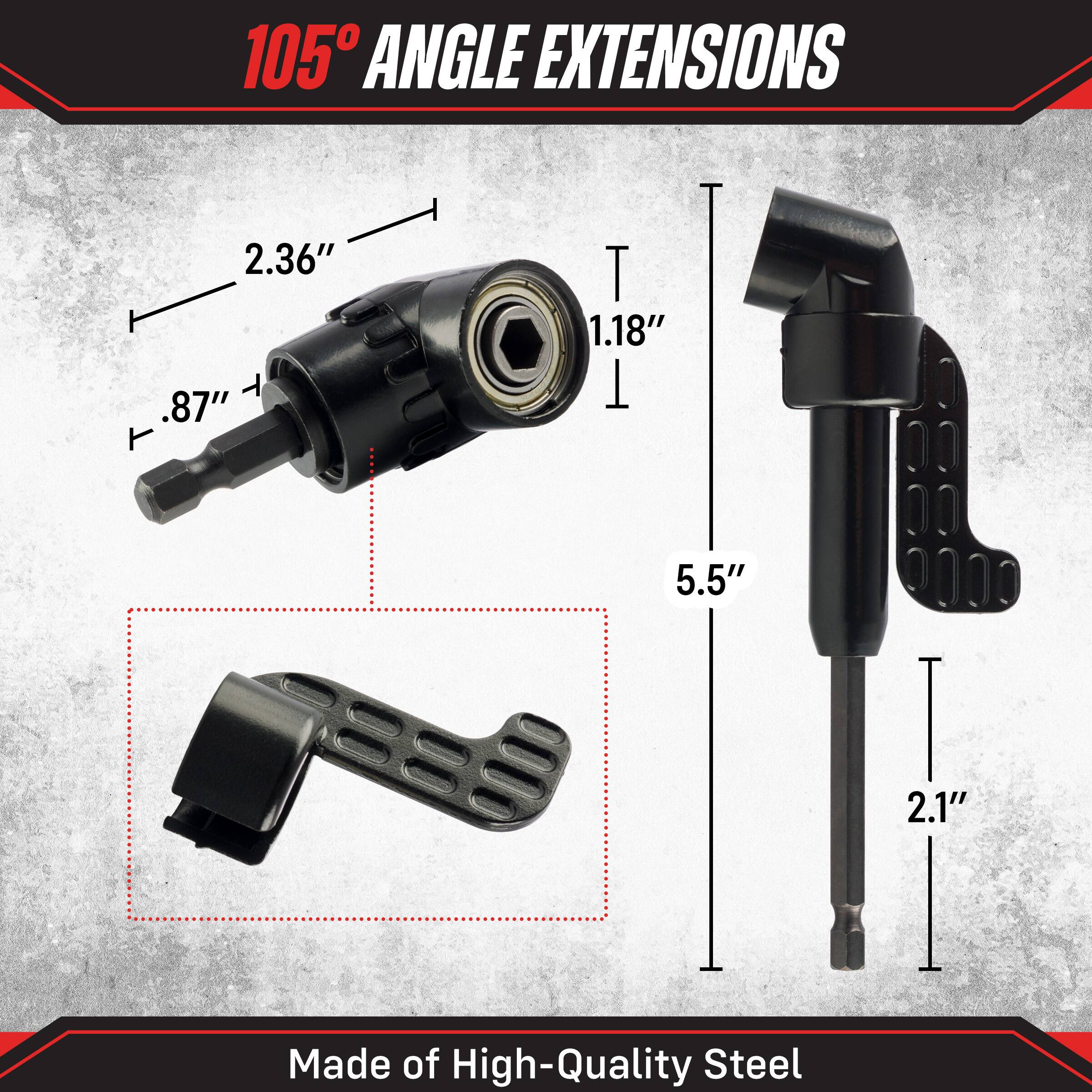 105° ANGLE EXTENSIONS

2.36" Y "8. 
T 1.18" T
5.5"
2.1"

Made of High-Quality Steel