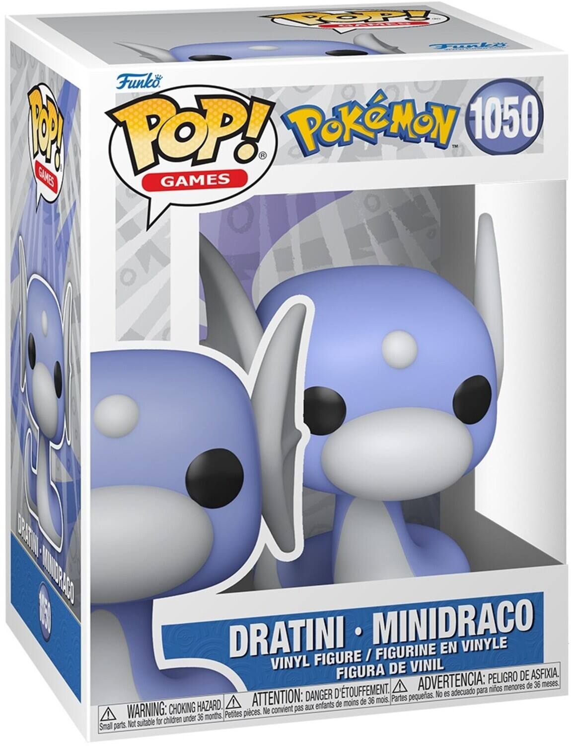 TOOPpY TILE  Funko. 1 POP! POKeMON 1050 GAMES DRATINI MINIDRACO VINYLE FIGURINE EN FIGURE I VINYL DE VINIL FIGURA PELIGRO DE ASFIXIA. D'TOUFFEMENT. ADVERTENCIA: para nios menores de 36 meses. DANGER pequeas. No es adecuado HAZARD. ATTENTION: aux enfants de moins de 36 mois. Partes WARNING: CHOKING Petites pieces. Ne convient pas children under 36 months Not suitable for Small parts.