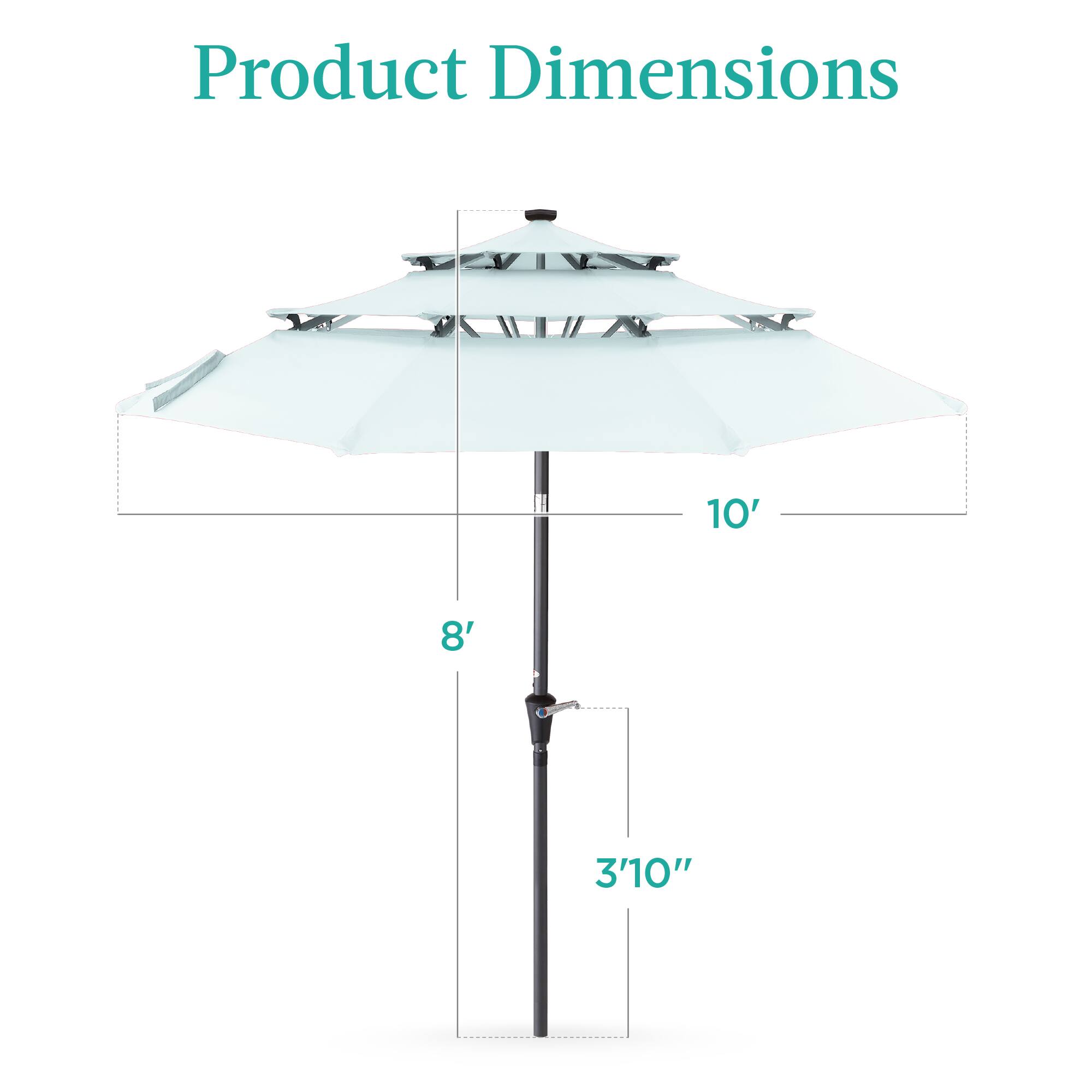 Product Dimensions

10'  
8'  
3'10"