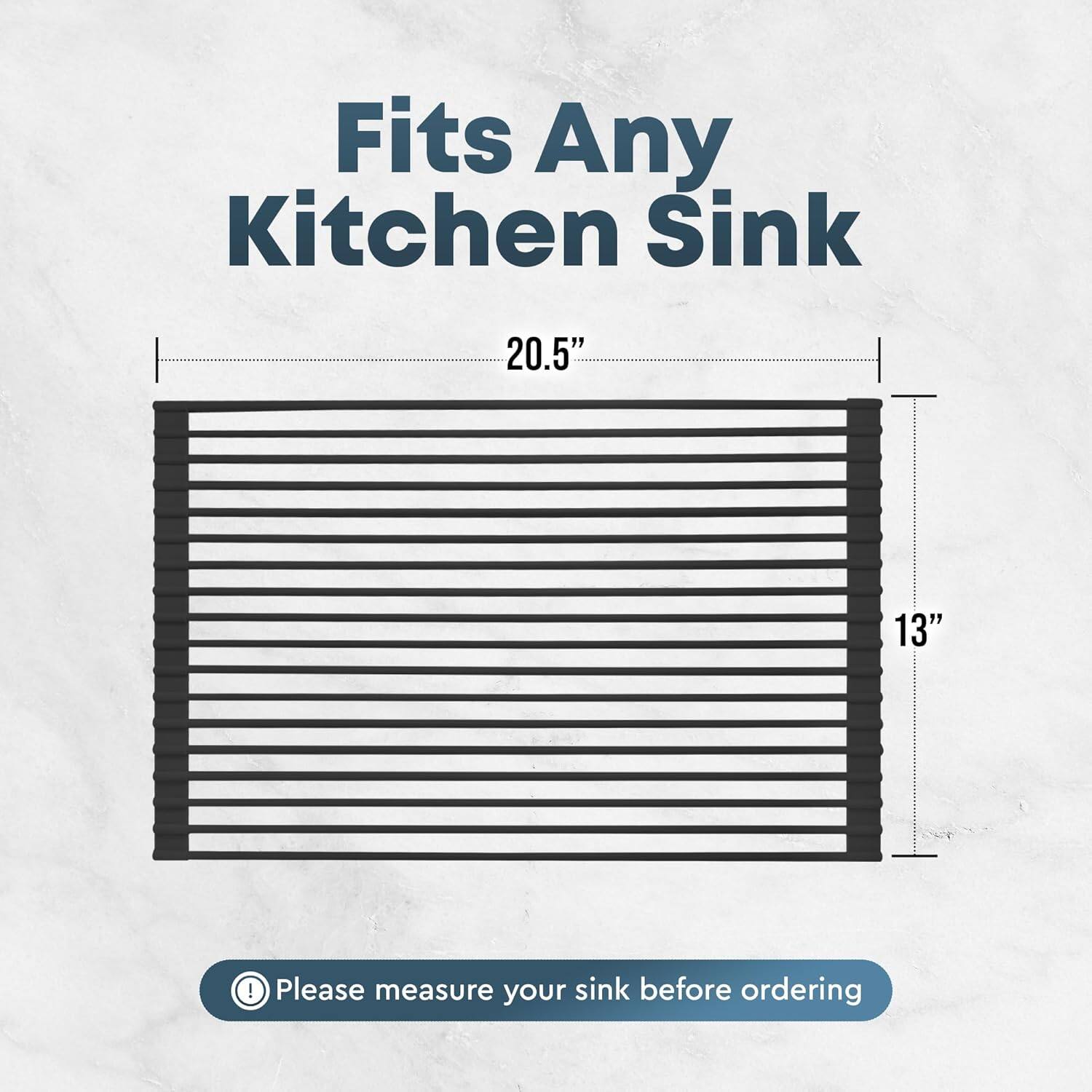 Fits Any Kitchen Sink

20.5" 13"

Please measure your sink before ordering