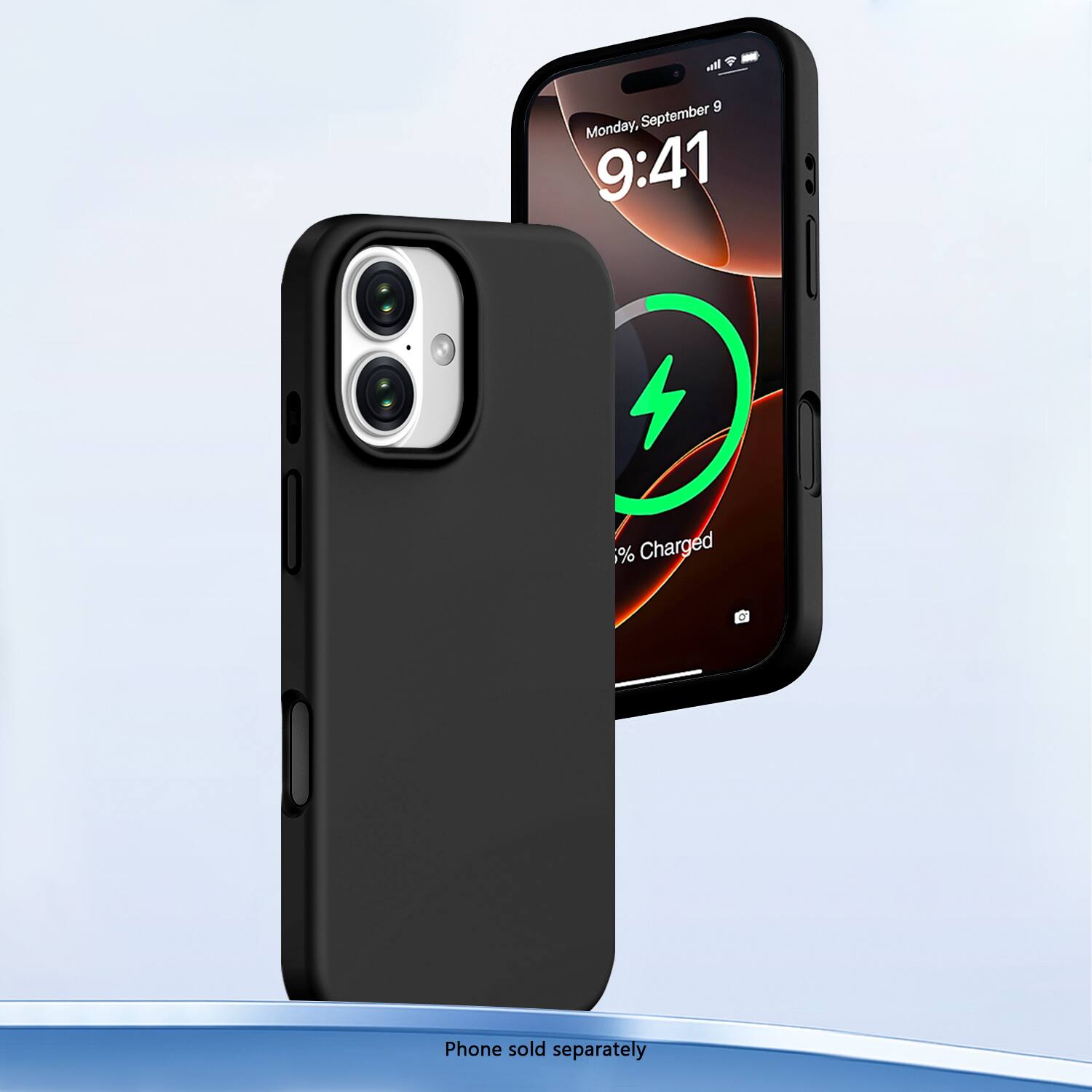 Monday, September 9  
9:41  
% Charged  

Phone sold separately