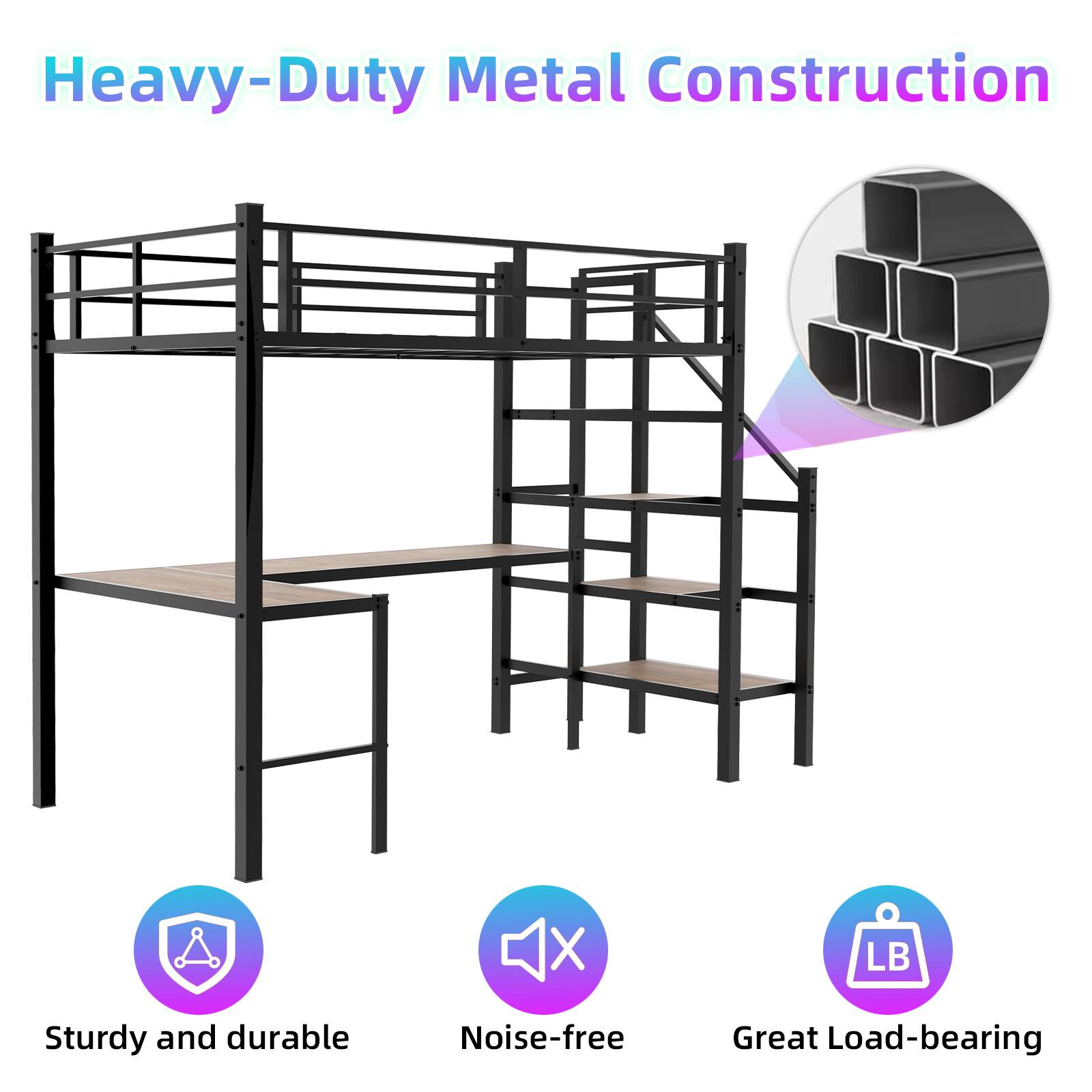 Heavy-Duty Metal Construction  
Sturdy and durable  
Noise-free  
Great Load-bearing
