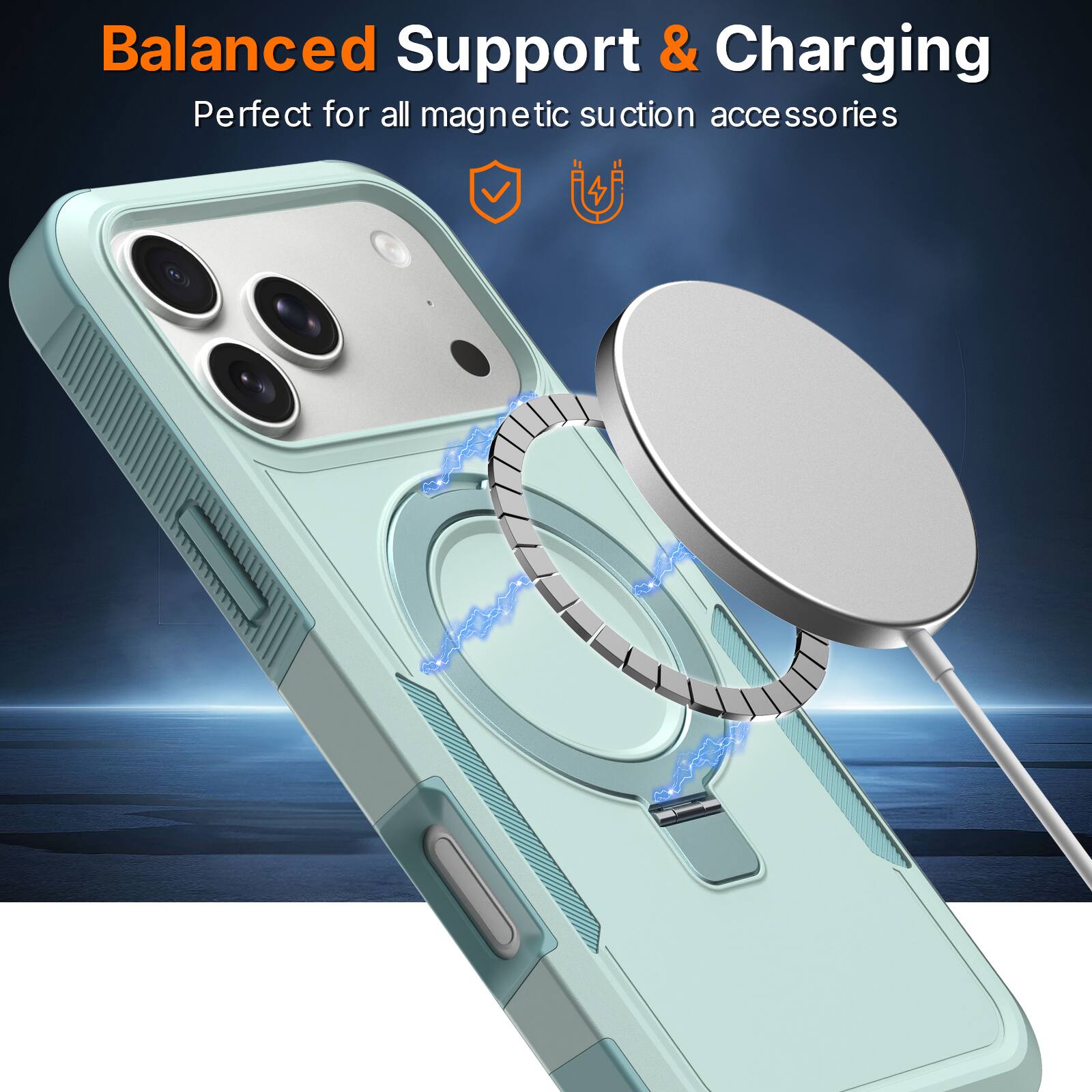 Balanced Support & Charging  
Perfect for all magnetic suction accessories