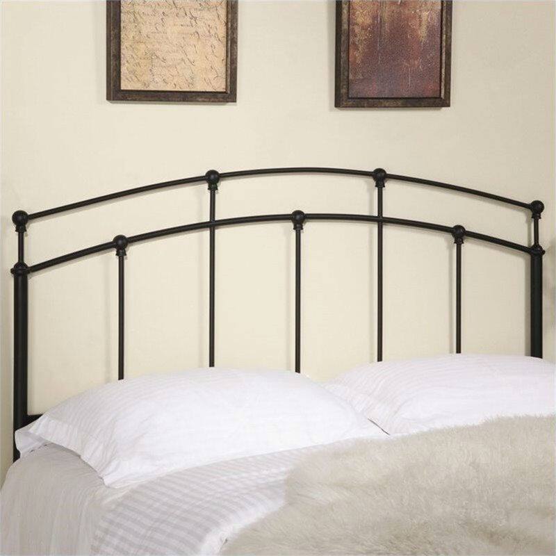 Angle. Hivvago - Full / Queen size Arch Headboard in Black Metal Finish - Black.