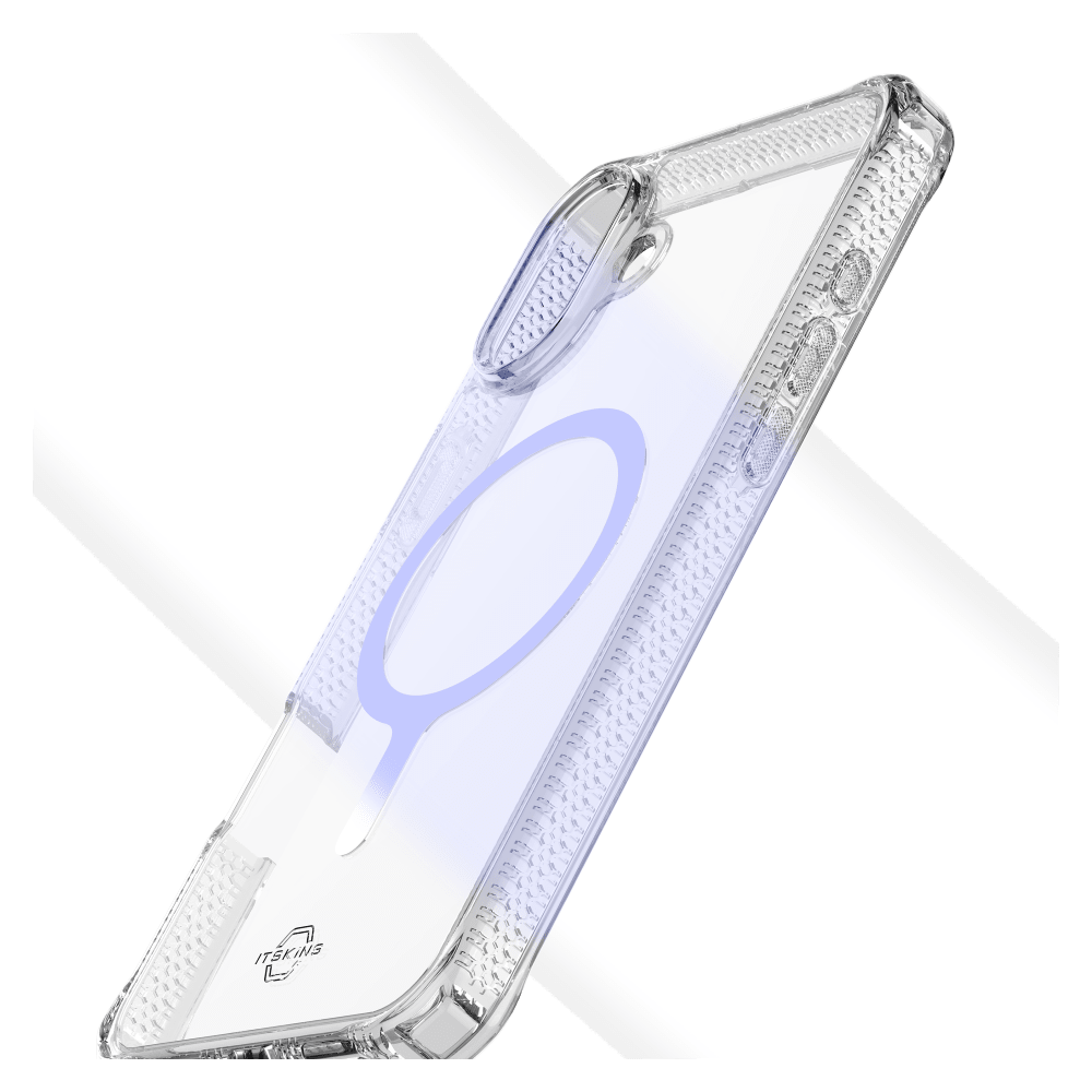 Alt View 2. Itskins - ITSKINS Hybrid_R // Mood Case for MagSafe for Apple iPhone 16 - Clear / Purple - Multicolor.