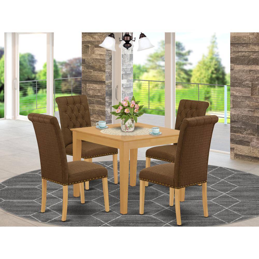 Left. East West Furniture - Dining Room Set Oak - Brown.