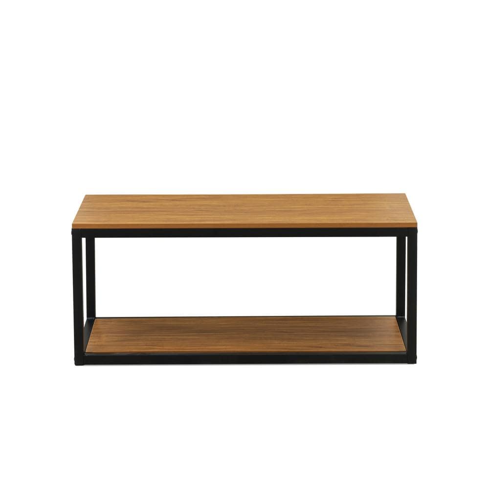 East West Furniture - Norwich Coffee Table for Living Room, Mid Century Modern Coffee Table in Powder Coating Color - Black